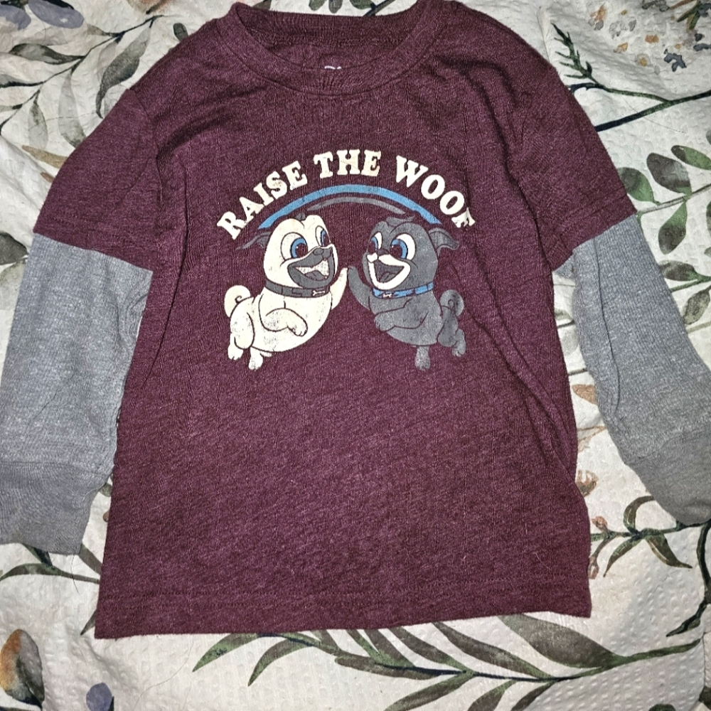 Disney jumping beans puppy dog pals long sleeve layed tshirt size 2T